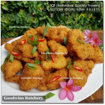 Fish DORI sutchi fillets IQF brand NASUBA Medan NBL 300-400 +/- 11" 28cm/pc - REPACKED (price/pack 700g 2pcs)
